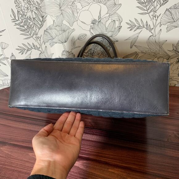 Womens Graf Lantz Jaunt Merino Wool Midi Tote Blue and Tan OS EUC! - Picture 4 of 6